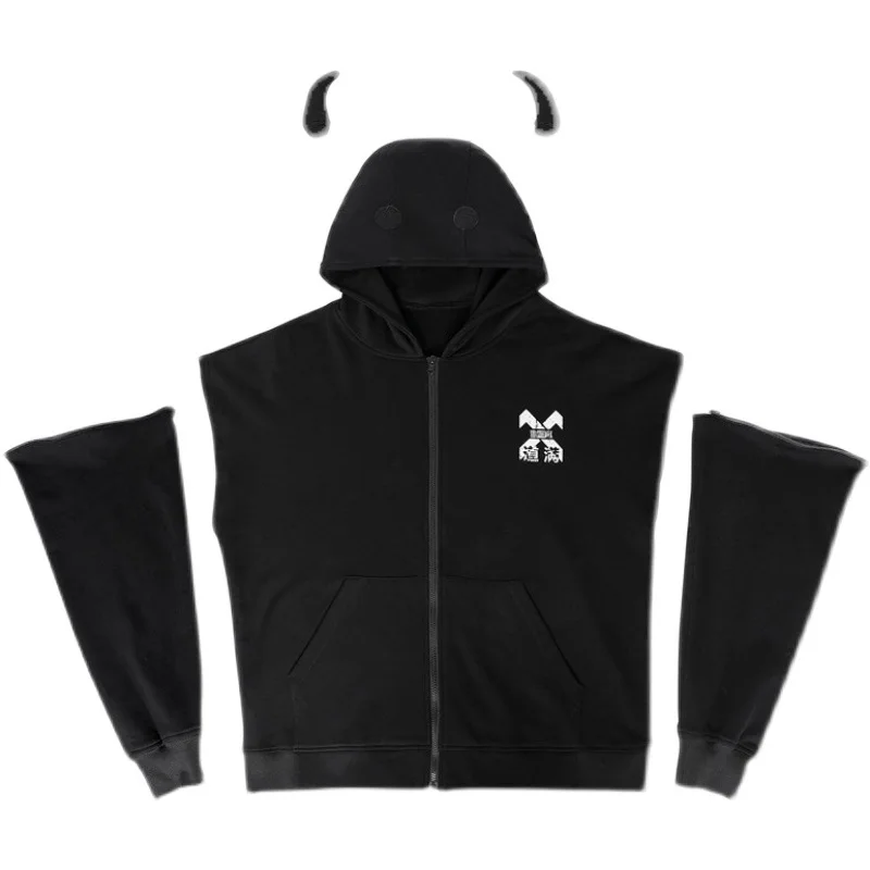 11 BYBB'S DARK Techwear Harajuku Hoodie Men 2021 Removable Sleeves Pullover Hip Hop Streetwear Hoodies Sweatshirts WB072