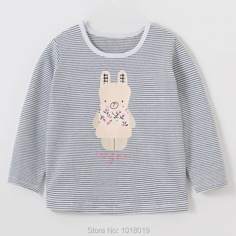 

100% Combed Cotton t-shirt Girls Stripe Tops Cute Tee Long-sleeve Children Underwear Brand Infant Kids t shirt Baby Girl Clothes