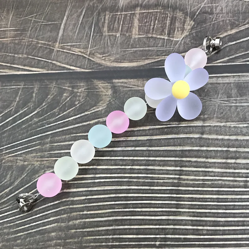 new flower bracelet diy jewelry accessories frosted beaded flower bracelet chain mobile phone case accessories free global shipping