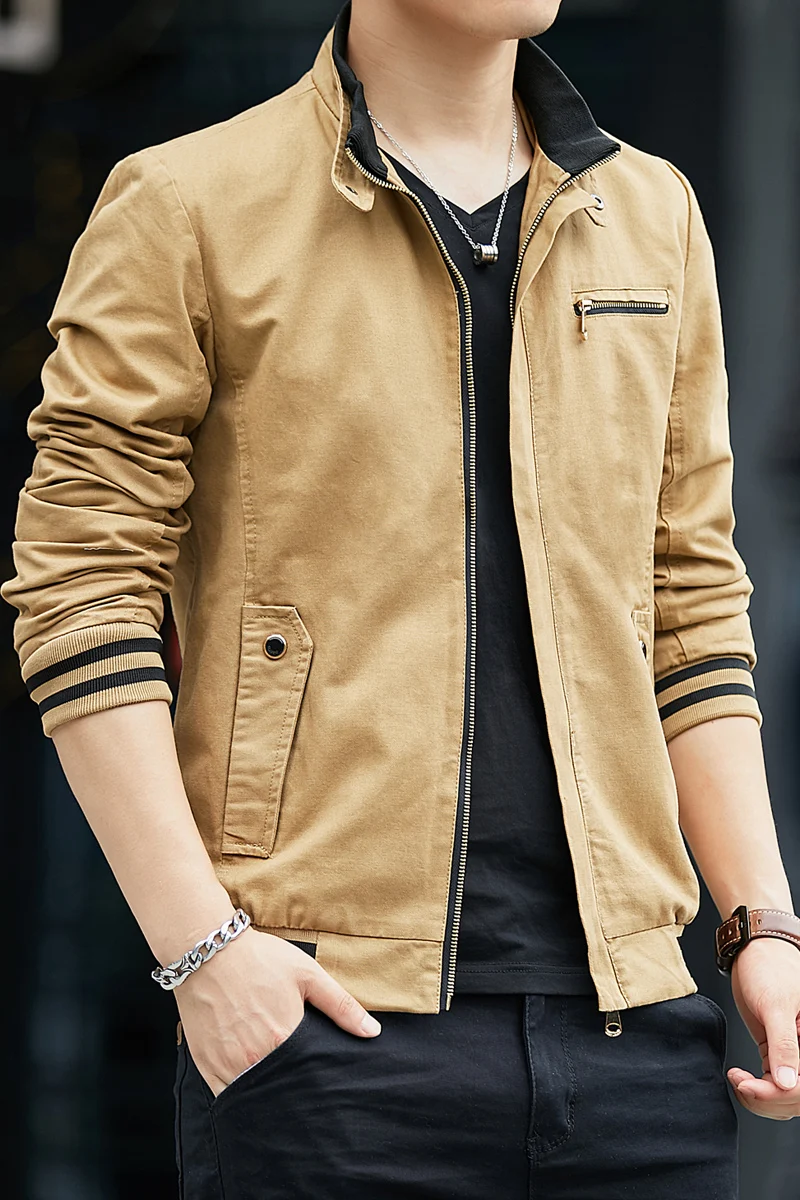 

Coats Men Jackets Men's Clothing Spring And Autumn Jacket Male Korean Version Of The Slim Trend Cotton 2021 New