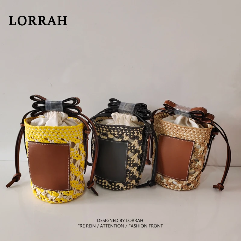 

Round Raffia Straw Woven Crossbody Bag Women's Designer Beach Handbags Bag for Women 2021 Tote New Style Round Barrel Straw Bags