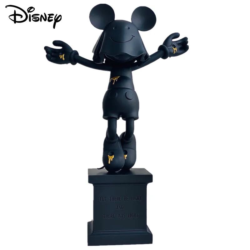 

Mickey Mouse Anime Figure Jointly Signed Jesus Standing Statue Masked Cross Fashion Furniture Ornament Hand-made Doll Model Gift