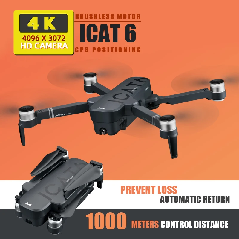 ICAT6 игрушки Дрон 4k дроны gps с камерой HD rc вертолет Профессиональный Дрон Селфи