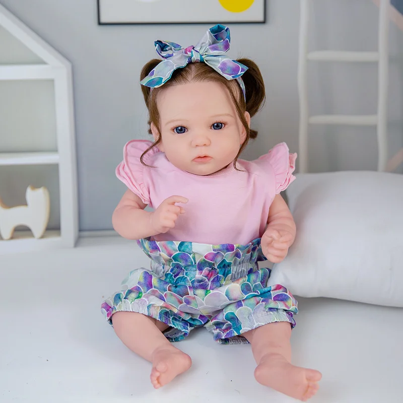 

Реалистичная силиконовая кукла-реборн с круглым лицом, Реалистичная детская одежда для новорожденных, подарок на день рождения, игрушка дл...