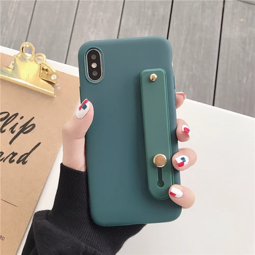 Dark Green Наручный ремешок Браслет на руку силиконовый чехол для Samsung Galaxy S6 S7 край S8 S9 плюс S10 Note 5, 8, 9, 10, A5 A6 A8 A7 A9 стенд - Цвет: Dark Green