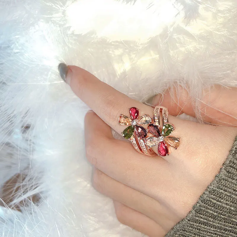 Женское кольцо с аметистом и натуральным камнем|Кольца| |