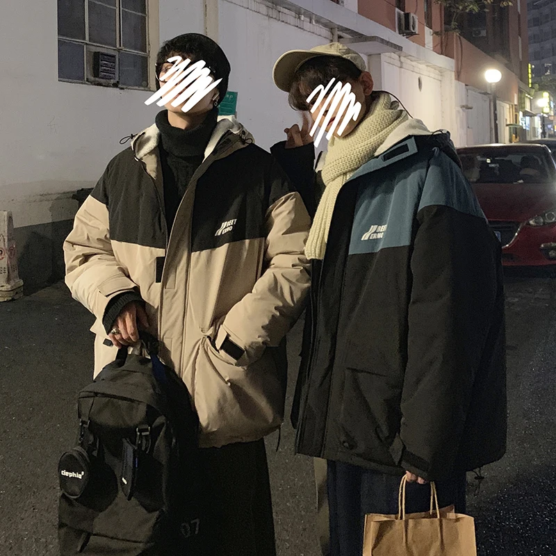 2019 Winter New Trend Large Size Thick Loose Couple Wild Sports Students Hit The Color Lamb Wool Street Casual Cotton Clothing | Мужская