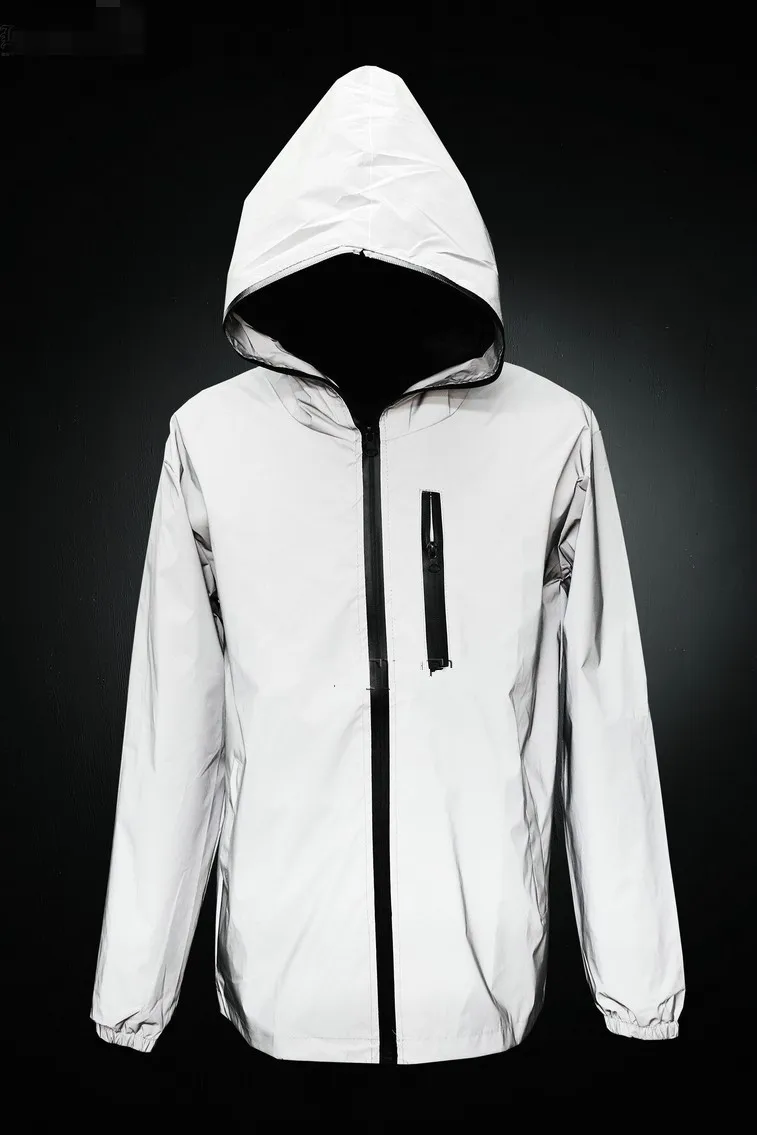 

new mesh hooded loose jacket jacket Spring and summer men's loose Korean personalized nightclub hip hop trend