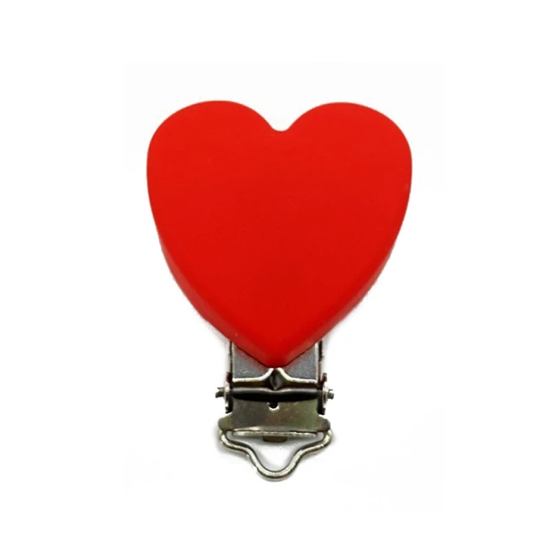 

Silicone Heart Pacifier Clips BPA Free Baby Teethers Food Grade Silicone Beads For Feeding Pacifier Chain Making