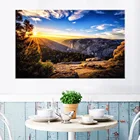 Картина на холсте с изображением гор Топ восход солнца пейзажа, природы, солнечного света, синего неба, белого облака, плакат, украшение для дома, настенные картины