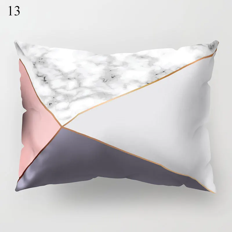 

Hot Sold New Soft Geometric Style Cushion Cover 30*50cm Household Marble Pillow Covers Bedroom Sofa Bed Decoration Pillow Cases