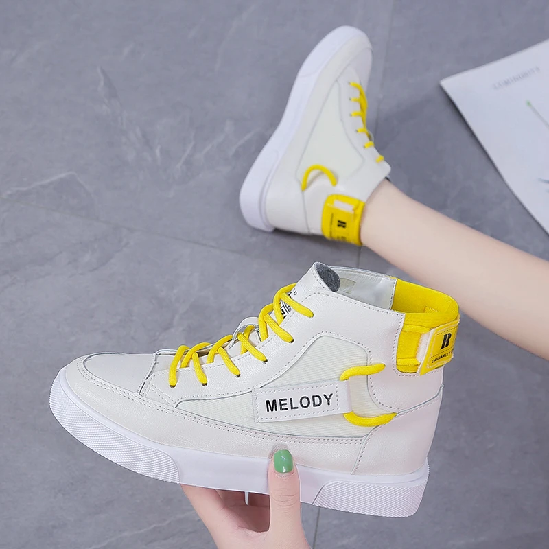 2019 женские кроссовки на плоской подошве Модная белая Вулканизированная обувь