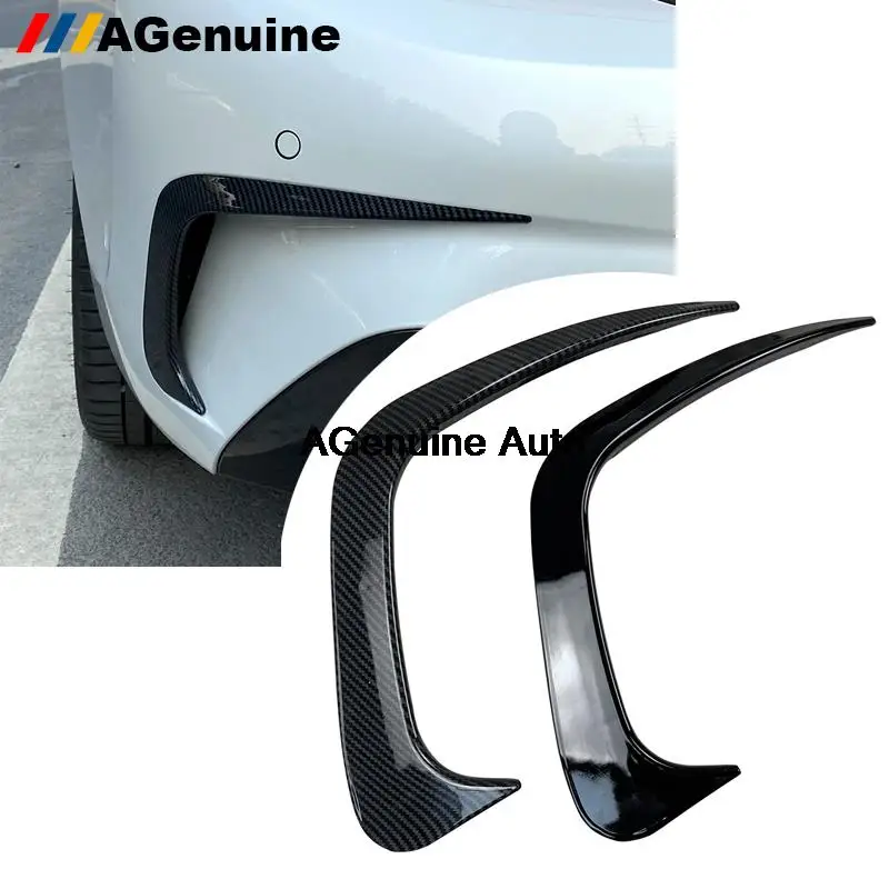 

Factory glossy black print carbon fiber canards rear bumper decorative trims for BMW 3 series G20 G28