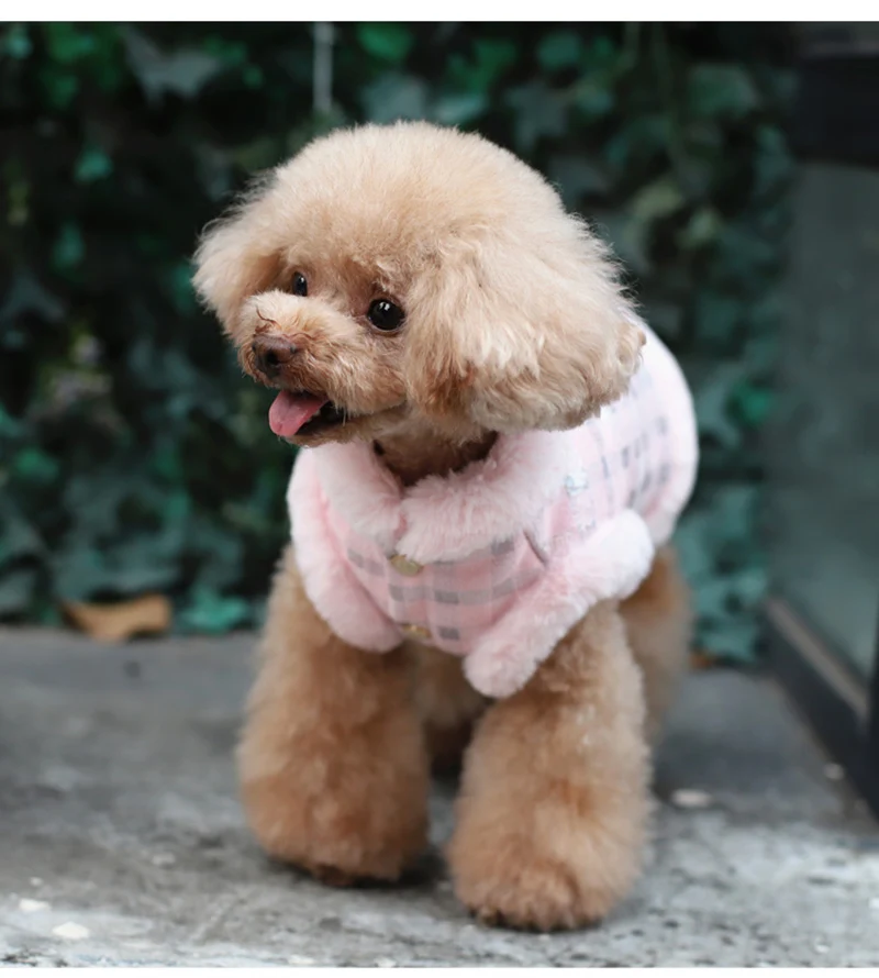 Three color warm winter Dog parka clothing Puppy Clothes Vestidos vest cat Pets dogs coats Jacket Jackets Chihuahua plaid parka