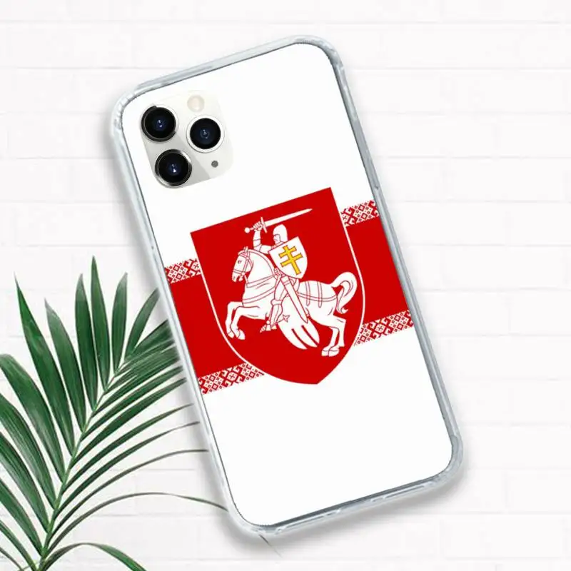 

belarus flag Phone Case Transparent for iPhone 11 12 mini pro XS MAX 8 7 6 6S Plus X 5S SE 2020 XR