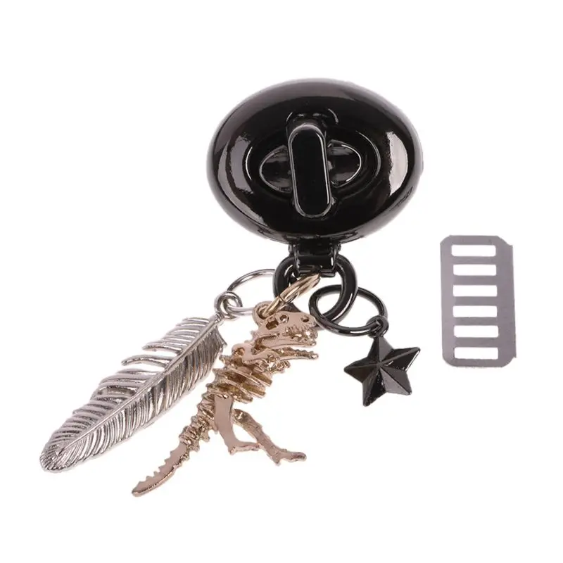 

Dinosaur Leaf Pendant Clasp Turn Lock Twist Metal Decor For DIY Handbag Bag LX9F