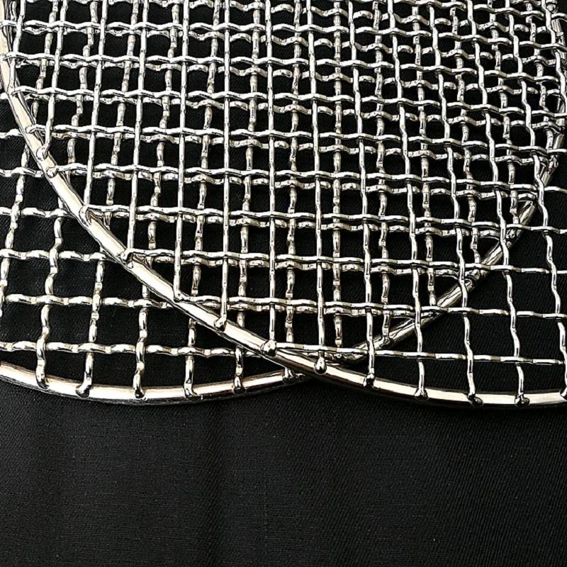 Круглый Нержавеющая сталь сетка для барбекю Корейский антипригарное покрытие