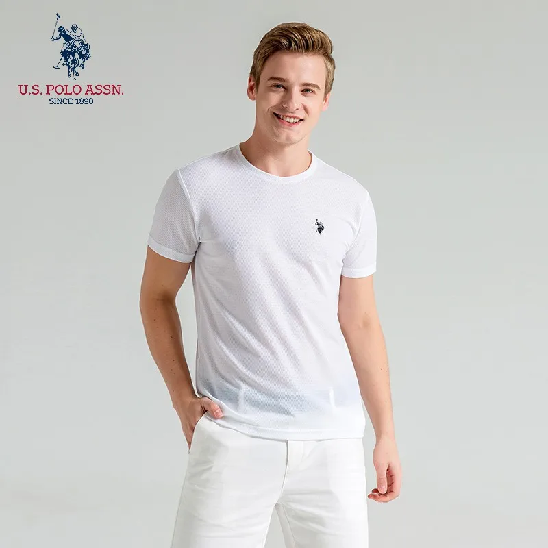США POLO ASSN. Футболка мужская с круглым вырезом быстросохнущая дышащая однотонная