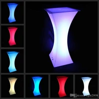 new rechargeable led luminous cocktail table waterproof glowing led bar table lighted up coffee table bar ktv disco party supply