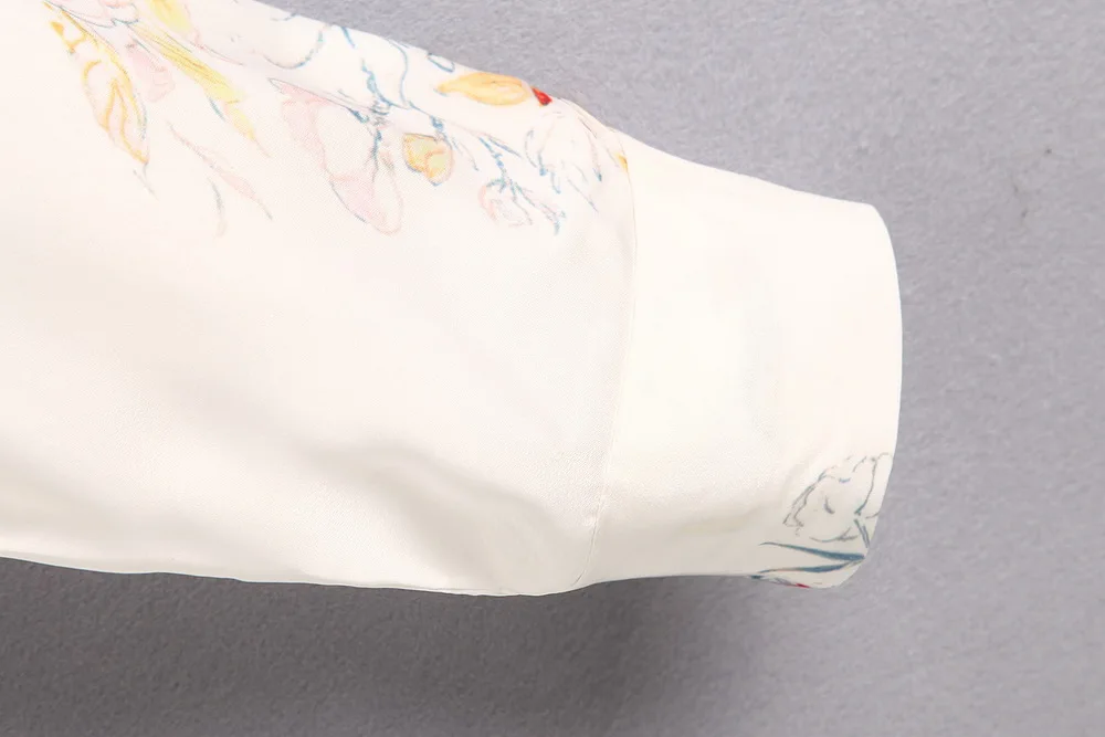 2019 actumn женский палантин с принтом Блузка v-образный вырез кроссовер Принт офисные