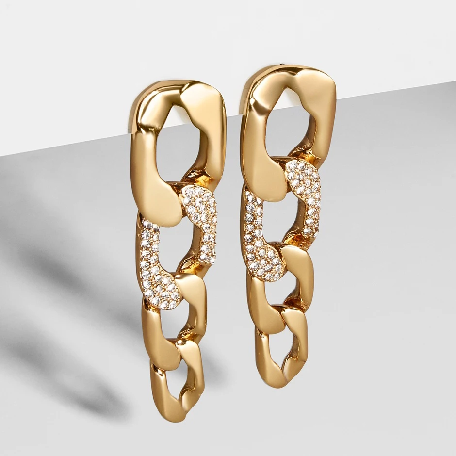 Новые модные золотые глянцевые висячие серьги BA для женщин винтажные