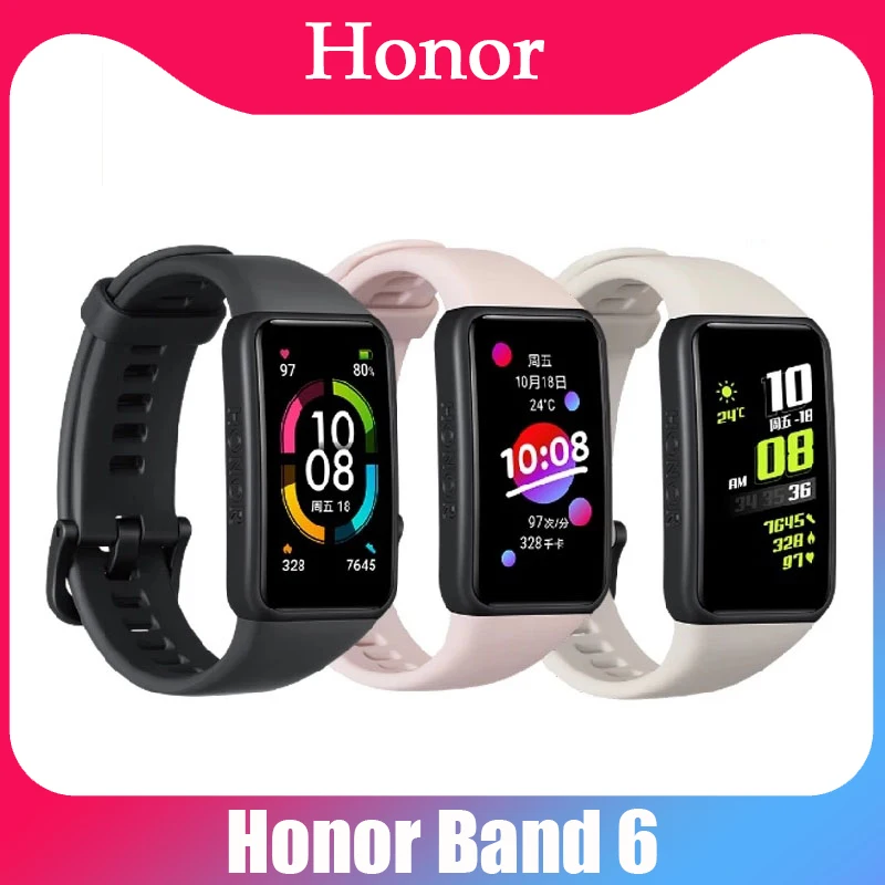 Новый оригинальный Смарт-браслет Honor Band 6 NFC 1 47 дюйма цветной AMOLED браслет с