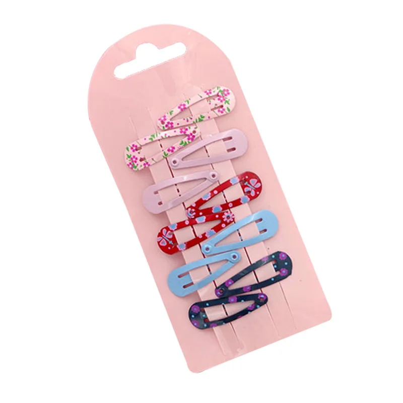 10Pcs Hairpins Snap Hair Clips for Children Girls Cartoon Accessories Baby Cute Clip Pins Floral Pattern Barrette | Детская одежда и