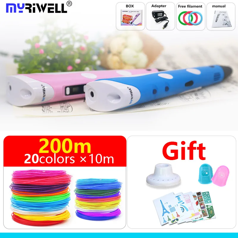 Myriwell 3d Ручка RP100A/RP100B и abs Филамент pla пластик 3d Ручка 3 d ручка умный ребенок подарок на день рождения игрушки 3D Ручка