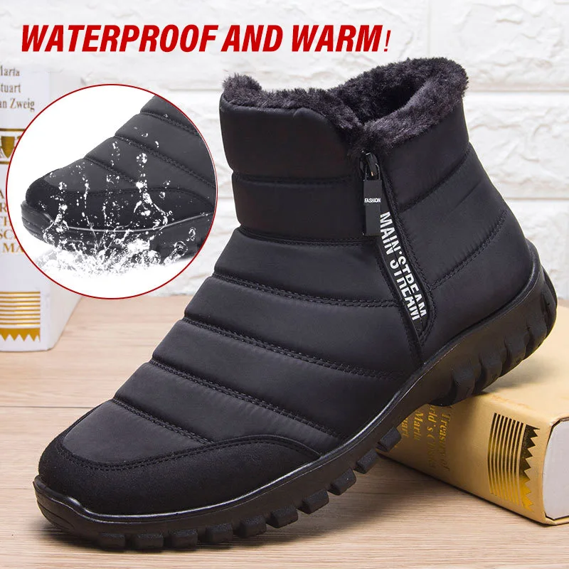 

2021 Winter Boots Men Waterproof Thick Plus Velvet Warm Snow Shoes Flat Casual Shoes Ankle Boot For Women Plus Size Couple Shoes