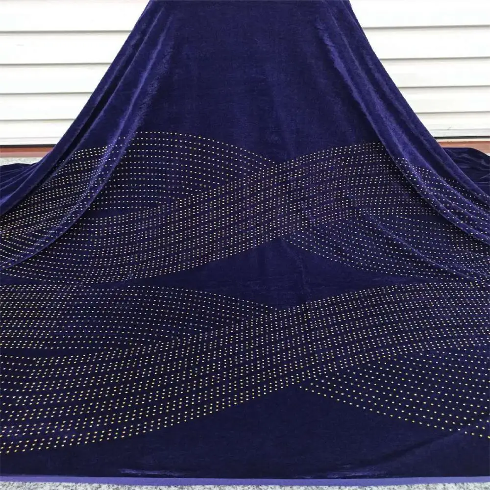 

Velvet Lace Fabric for Dresses Latest Nigerian Embroidered French Tulle Lace fabric High Quality African Stones Lace Fabric