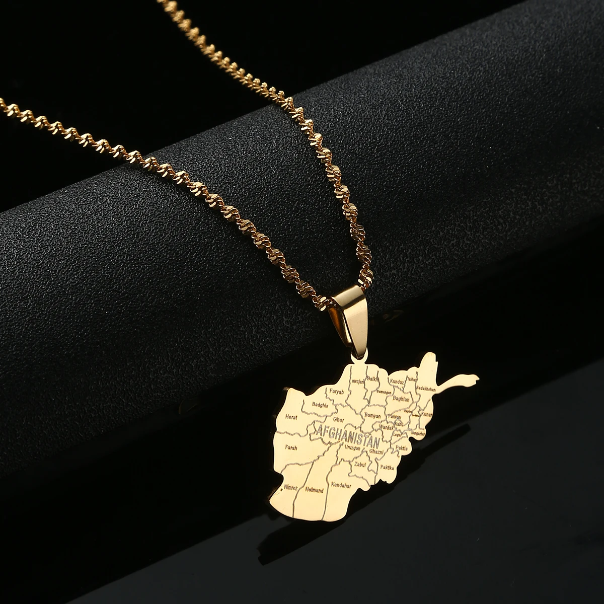 Женское Ожерелье из нержавеющей стали с подвеской в виде карты Афганистана