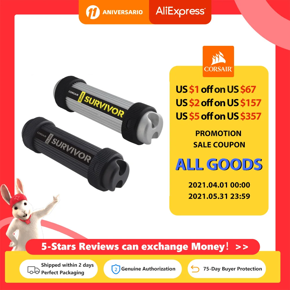 

Corsair CMFSS3B Flash Survivor Stealth 128 ГБ 256 ГБ флеш-накопитель USB 3,0 защита от влаги