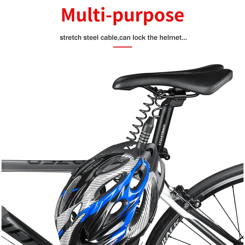 Портативный велосипедный мини-замок 4-значный пароль замок для шлема кодовый