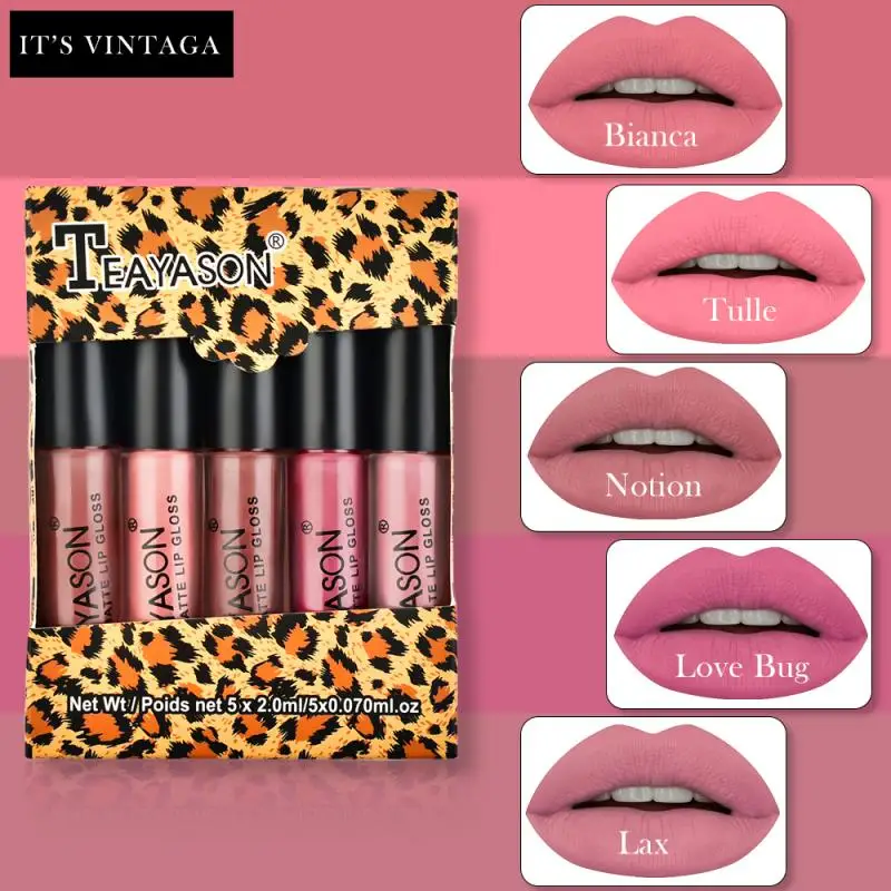 

Velvet Matte Lipstick Set Lip Gloss Lip Glaze Set Pumpkin Color Moisturizing Lipstick Waterproof Lasting Lip Cosmetics TSLM1