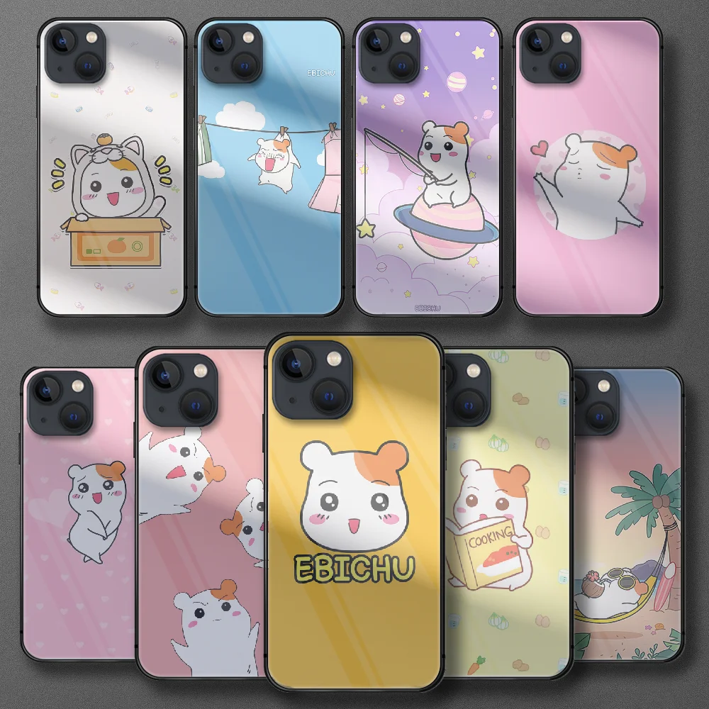 

Oruchuban Ebichu cute Tempered Glass Phone Case For IPhone 5 6 7 8 11 12 13 S SE X Xs Xr Plus Pro Max Mini Cover Cell Luxury