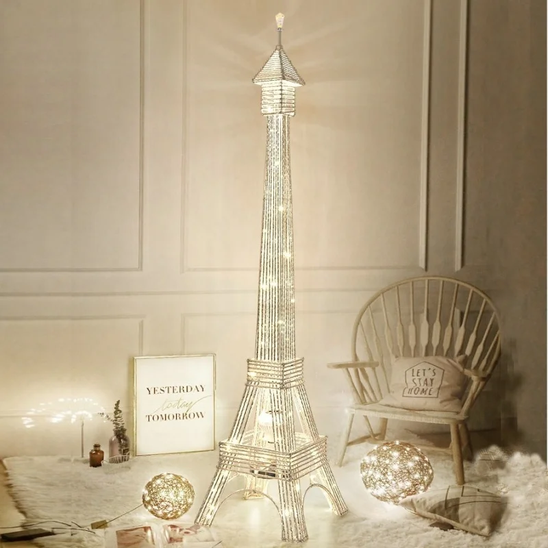 

Классическая лампа в виде Эйфелевой башни, модный напольный светильник романтической атмосферы, украшение для окон гостиной, большие украш...