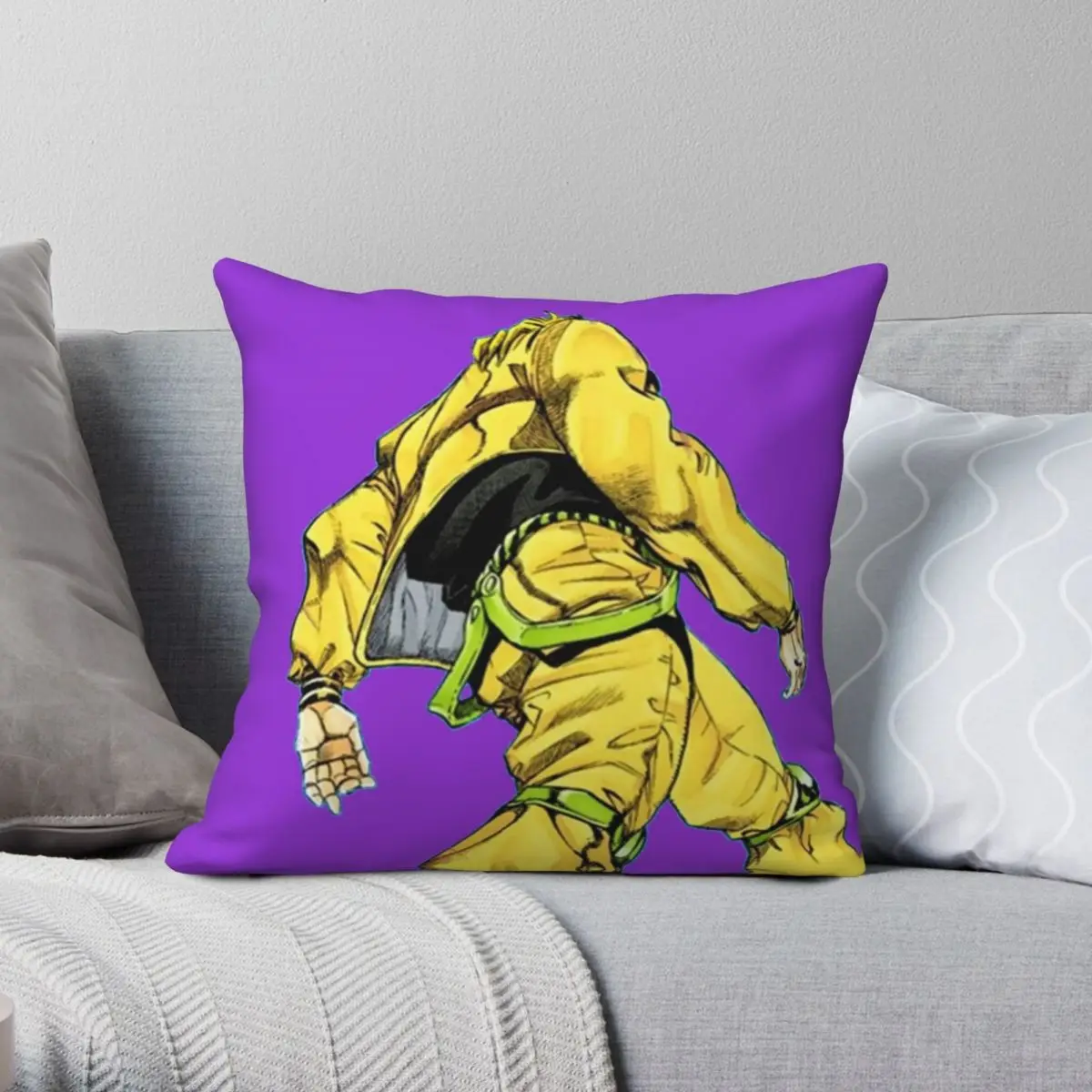 

Jojo Walking Meme Square Pillowcase Polyester Linen Velvet Creative Zip Decor Home Cushion Cover Wholesale