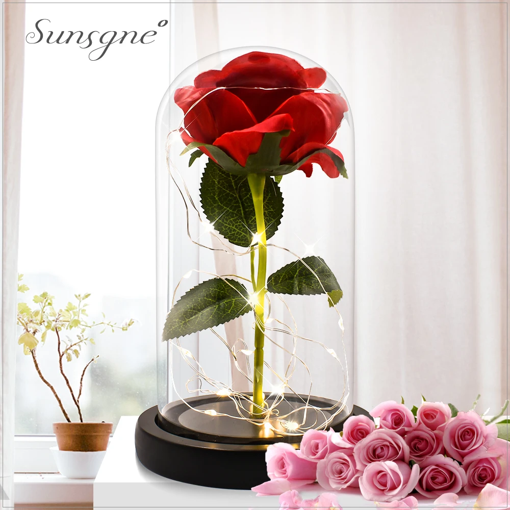 Фестиваль сувенир подарки Роза цветок красный цвет Шелковая искусственная с