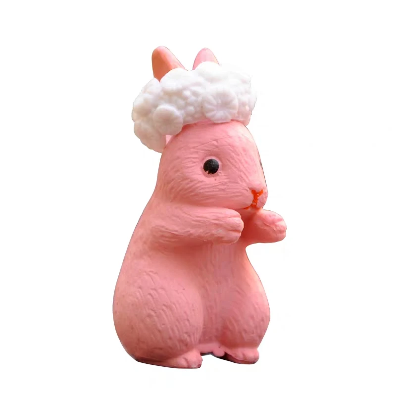 12pc/Lot Cartoon Mini Rabbit action Figures animal model Family Miniature Figurine Easter DIY pvc Decoration toys for Kids gift | Игрушки и