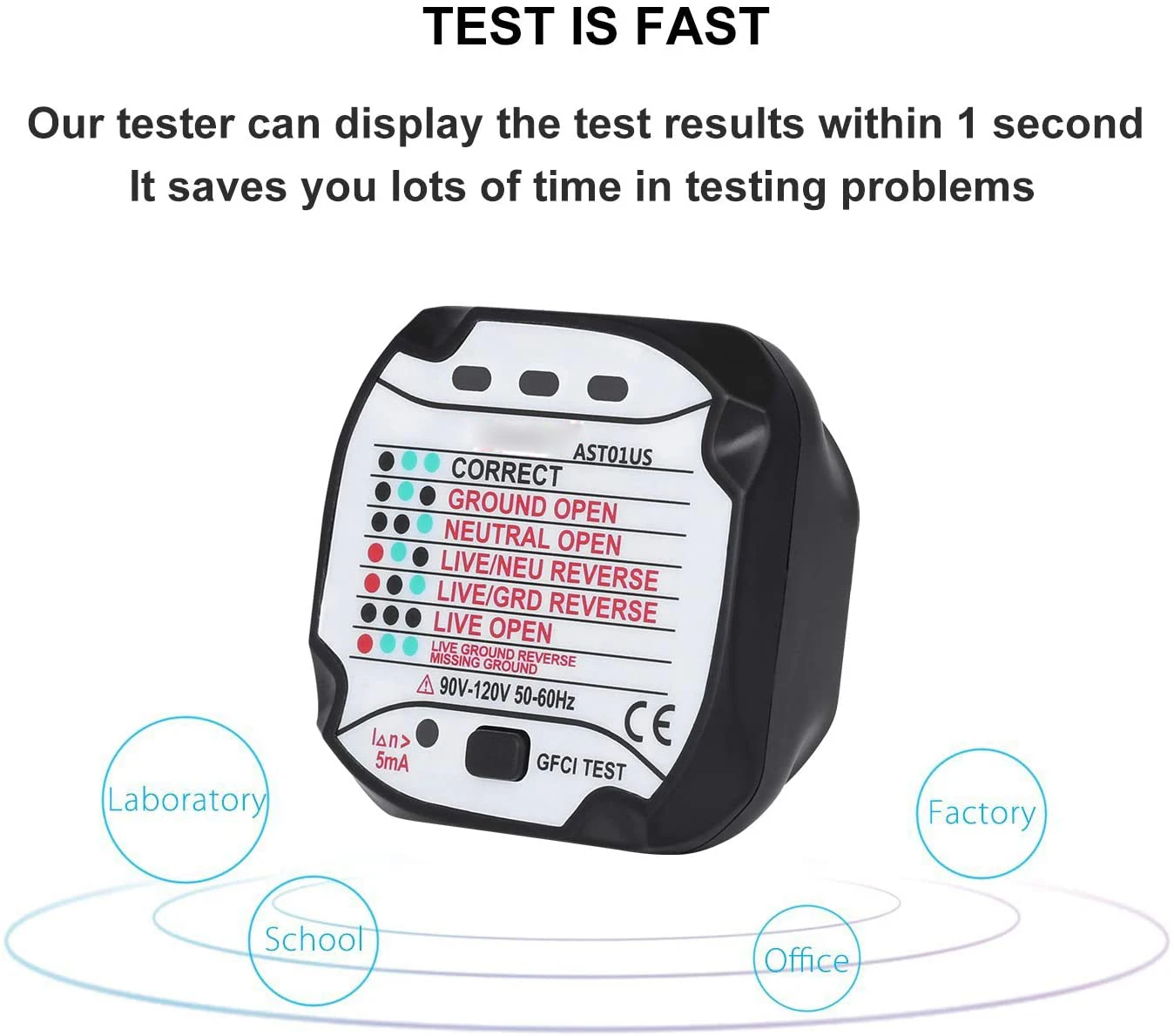 Устройство для проверки цепи розетки 90-120 В США тестер утечки настенной вилки