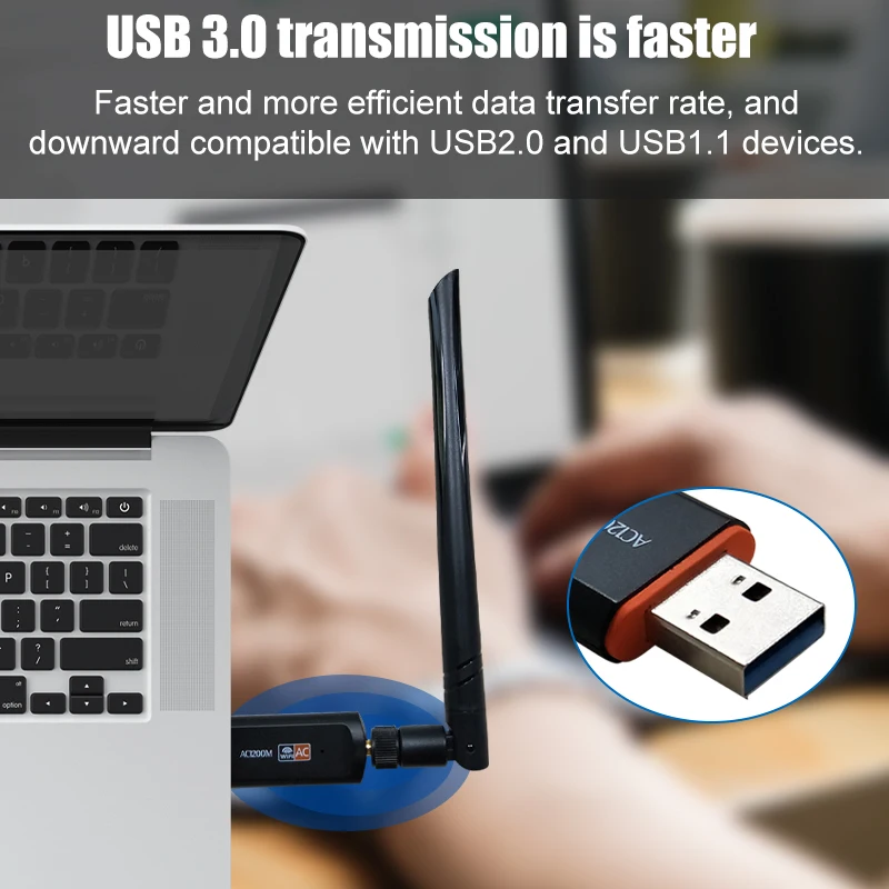 1200 м 5 дБ Беспроводной внешний ethernet 802.11ac ноутбук usb 2,4g 5g Настольный wifi адаптер antena dongle lan Wi-Fi карта longo alcance