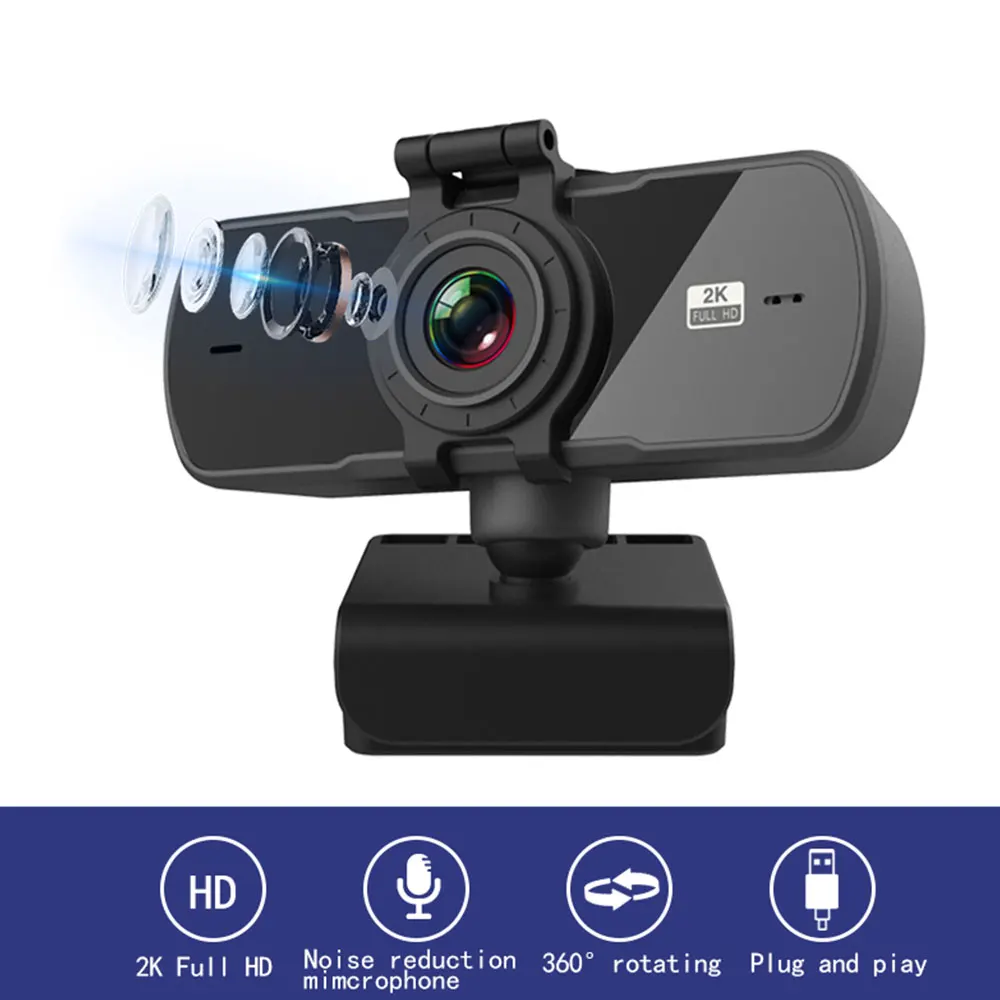Tishric PC-C5 4 Million Pixels 2K Full HD Webcam for PC Web Camera With Microphone Usb Cam For Computer Peripherals | Компьютеры и