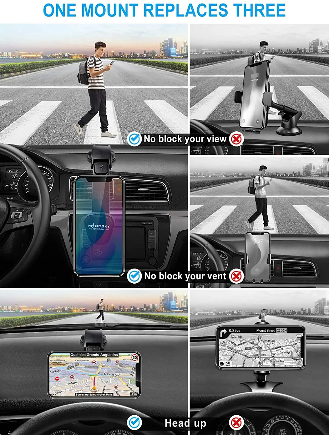 Phone Holder for Car Magnetic Phone Mount | Dashboard Cell Phone Car Phone Holder iPhone 12 11 Pro,Xr,