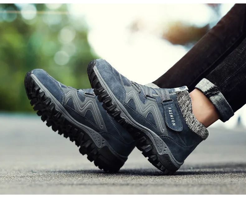 Мужские зимние теплые кроссовки со шнуровкой на меху и плюше|Ботинки| |