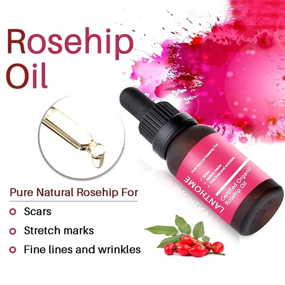 

10 ml Pure Organic Rosehip Oil Essense Antioxidantfor Scars Fine Lines Wrinkles Stretch Marks Improve Skin Elasticity Firmness