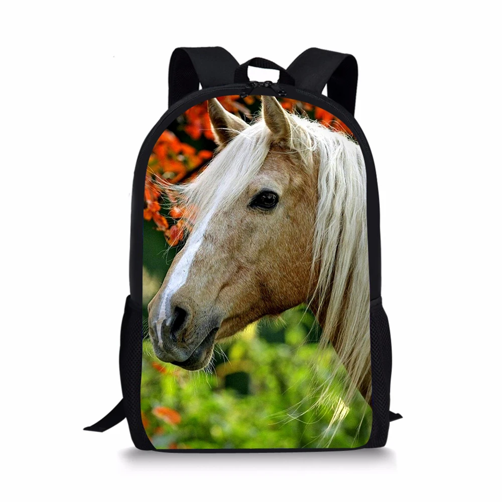 HaoYun Fashion Children's Backpack Flower Horse Prints Pattern Toddler School Book Bags Cute Animal Women's Travel Backpack