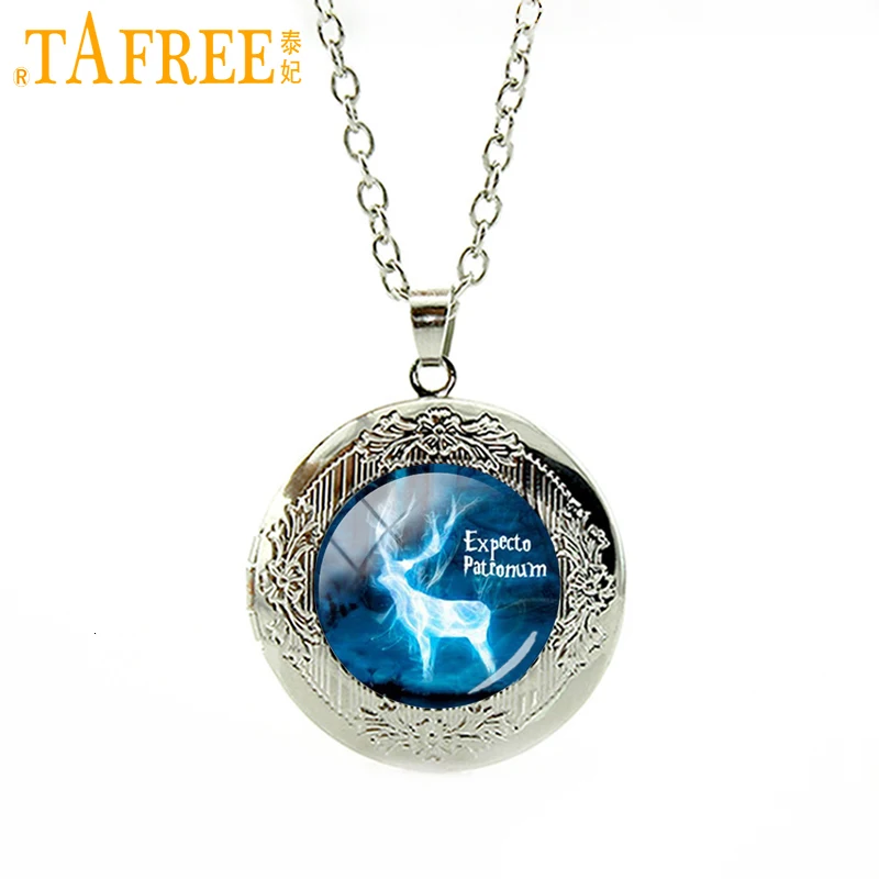 TAFREE, Популярный медальон, ожерелье Lun Love good Platm Hogwarts Expecto Patronum, кулон, ювелирное изделие, стеклянный купол, рождественские подарки, N384