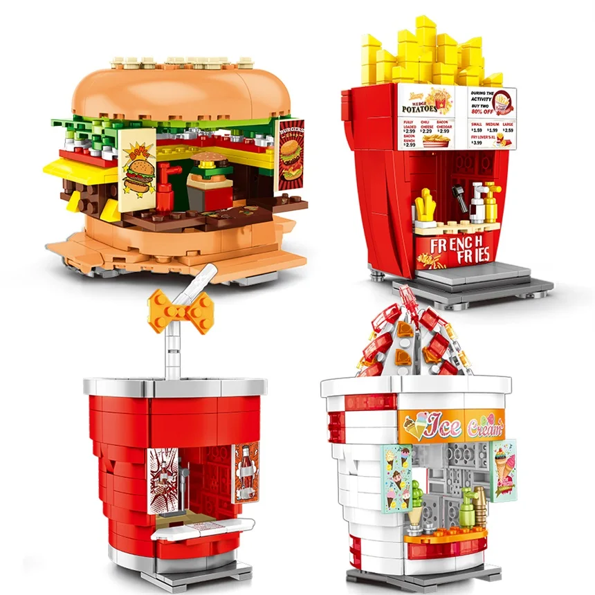 Конструктор вид на улице гамбургер мороженое пищевой магазин архитектура