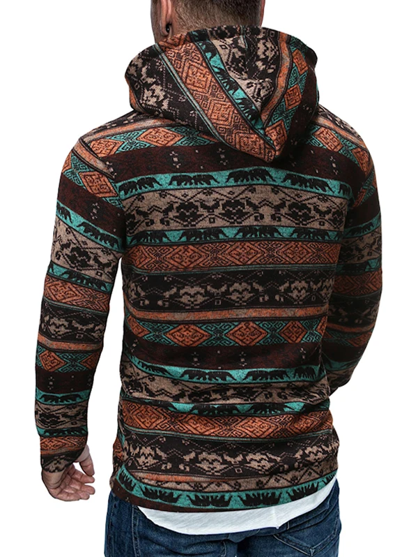 Мужская толстовка с этническим принтом и карманом кенгуру от ZAFUL толстовки