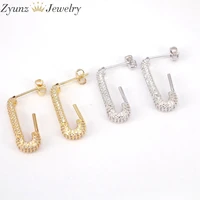 5pairs safety pin studs earrings for women unique paperclip ear female crystal earrings cz cuff jewelry